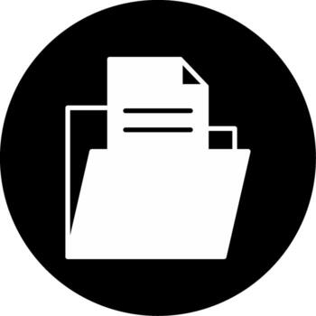 etiquetado archivo carpeta glifo circulo invertido vector