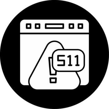error 511 red autenticación necesario glifo circulo invertido vector