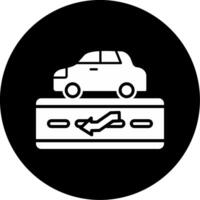Lane Change Arrow Mark Glyph Circle Inverted vector
