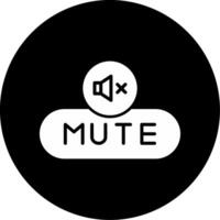 Mute Sound Button Glyph Circle Inverted vector