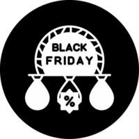 Flashy Black Friday Sign Glyph Circle Inverted vector
