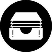 Stackable Document Tray Glyph Circle Inverted vector