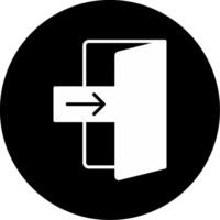 Emergency Bus Exit Sign Glyph Circle Inverted vector