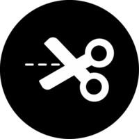 Scissor Glyph Circle Inverted vector
