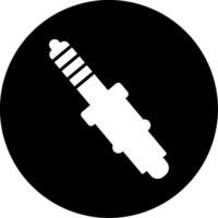 Platinum Spark Plug Glyph Circle Inverted vector
