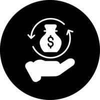Revolving Glyph of Credit Glyph Circle Inverted vector