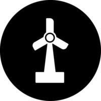 Renewable Wind Turbine Tower Glyph Circle Inverted vector