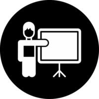 Onboarding Training Session Slides Glyph Circle Inverted vector