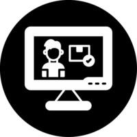 Final Freelance File Delivery Glyph Circle Inverted vector