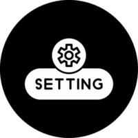Open Settings Button Glyph Circle Inverted vector