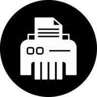 Office Paper Shredder Glyph Circle Inverted vector