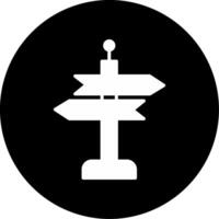 Platform Directional Sign Panel Glyph Circle Inverted vector