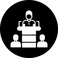 Breakout Discussion Room Feature Glyph Circle Inverted vector