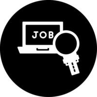 Digital Job Search Icon Glyph Circle Inverted vector