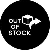 Currently Out of Stock Notice Glyph Circle Inverted vector