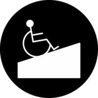 Accessibility Boarding Ramp Glyph Circle Inverted vector