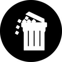 Plastic Waste Bin Glyph Circle Inverted vector