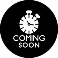 Product Launch Coming Soon Glyph Circle Inverted vector