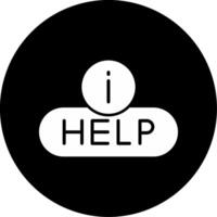 Help Center Button Glyph Circle Inverted vector