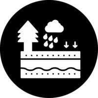 Groundwater Infiltration Icon Design Glyph Circle Inverted vector
