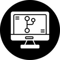 Git Version Control Tool Glyph Circle Inverted vector