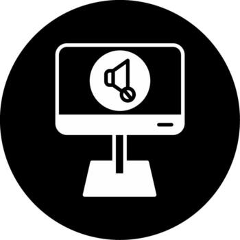 Red Mute Microphone Button Glyph Circle Inverted vector