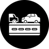 Maintain Safe Following Distance Glyph Circle Inverted vector