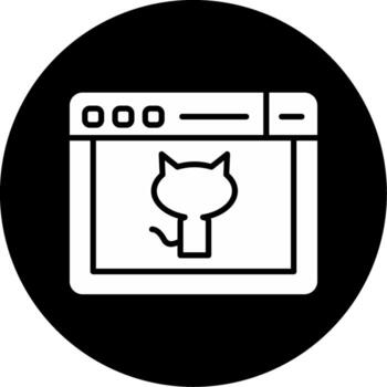 GitHub Repository Icon Glyph Circle Inverted vector
