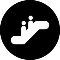 Passenger Escalator Glyph Circle Inverted vector