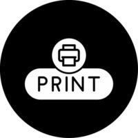 Print Document Button Glyph Circle Inverted vector