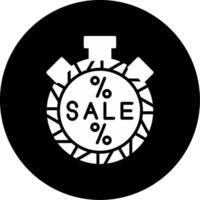 Countdown SALE Time Banner Glyph Circle Inverted vector