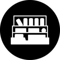 Desktop Organizer Tray Glyph Circle Inverted vector