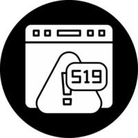 Error 519 Cloud Network Unavailable Glyph Circle Inverted vector