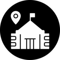 Embassy Office Locator Glyph Circle Inverted vector