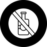 No Drinking Policy Notice Glyph Circle Inverted vector
