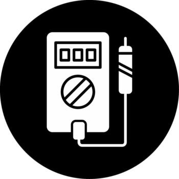 Digital Multimeter Device Glyph Circle Inverted vector