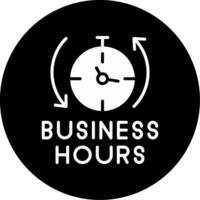 Official Business Hours Notice Glyph Circle Inverted vector