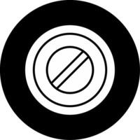 Road Fully Closed Board Glyph Circle Inverted vector