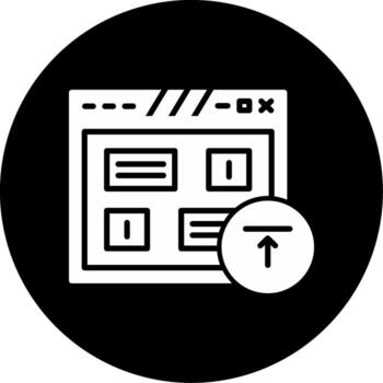 archivo subir sumisión campo glifo circulo invertido vector