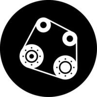 Engine Drive Belt Glyph Circle Inverted vector