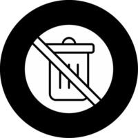 No Littering Warning Sign Glyph Circle Inverted vector