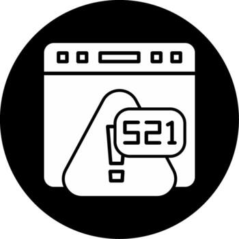 error 521 web servidor abajo error glifo circulo invertido vector