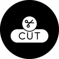 Cut Selection Button Glyph Circle Inverted vector