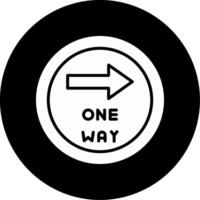 One Way Direction Arrow Glyph Circle Inverted vector