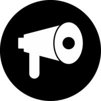 Public Announcement Speaker System Glyph Circle Inverted vector