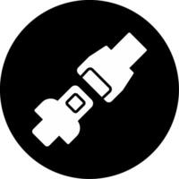 Passenger Seatbelt Fastener Glyph Circle Inverted vector