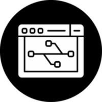 Version Control Branch Icon Glyph Circle Inverted vector