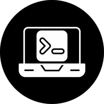 Terminal Command Console Glyph Circle Inverted vector