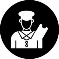 Official Subway Ticket Inspector Glyph Circle Inverted vector