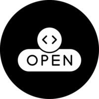 Open File Button Glyph Circle Inverted vector